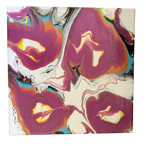 Set of two acrylic shimmer abstract canvas set paint pouring - Picture 7 of 8